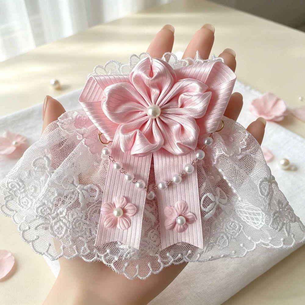 Ruffled Lace Lolita Wrist Cuffs Floral Lace Sweater Cuff Covers Hand Sleeves Maid Cosplay