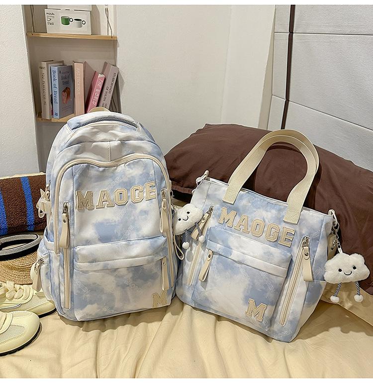 Schoolbag1011 new tie-dye schoolbag junior high school high school college student travel backpack women's high-value niche double shoulder messenger