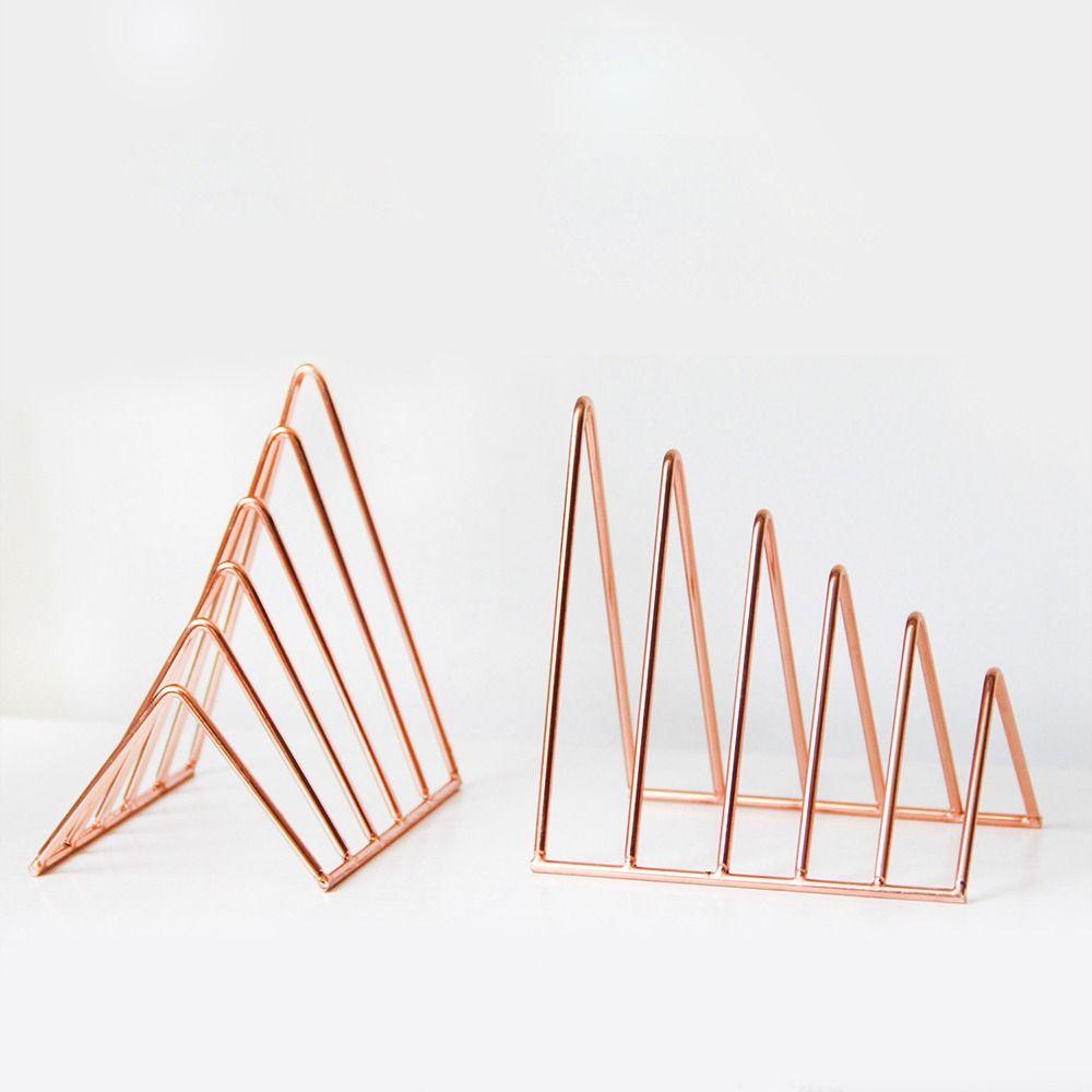 School Office Supplies Desk Storage Triangle Bookend Book Holder Record Rack Iron Book Stand