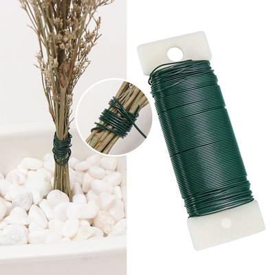 Arrangements Gift Wrapping Xmas Green Rope Paddle Wire for Crafts Floral Wire Plastic Coated Wire