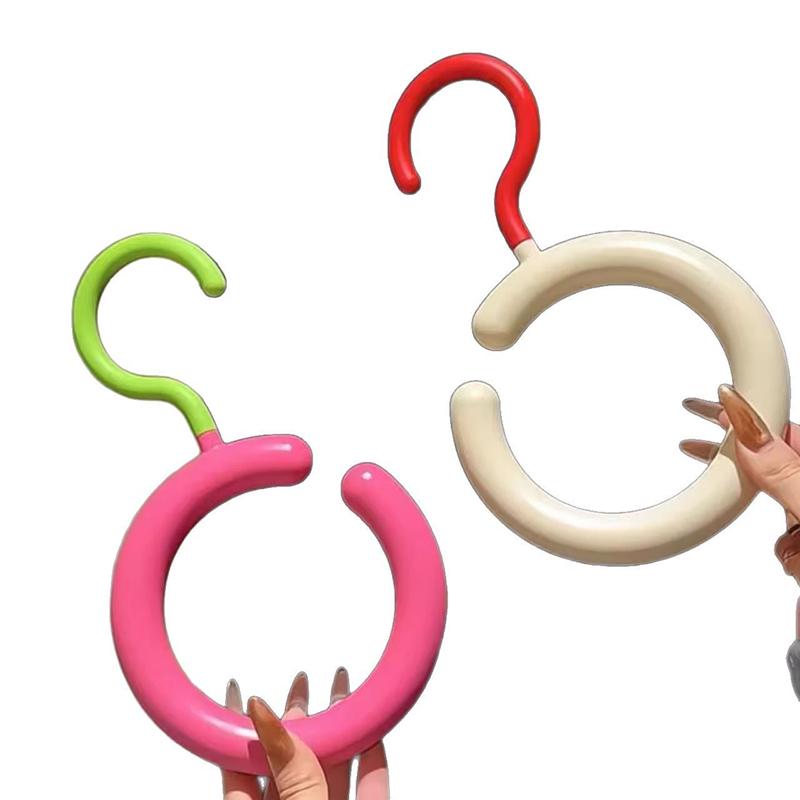 Dopamine Hook Clothes Hanger 1/5pcs - Rotating Scarf Hat Bag Organizer, Non Perforated Silk Display Stand