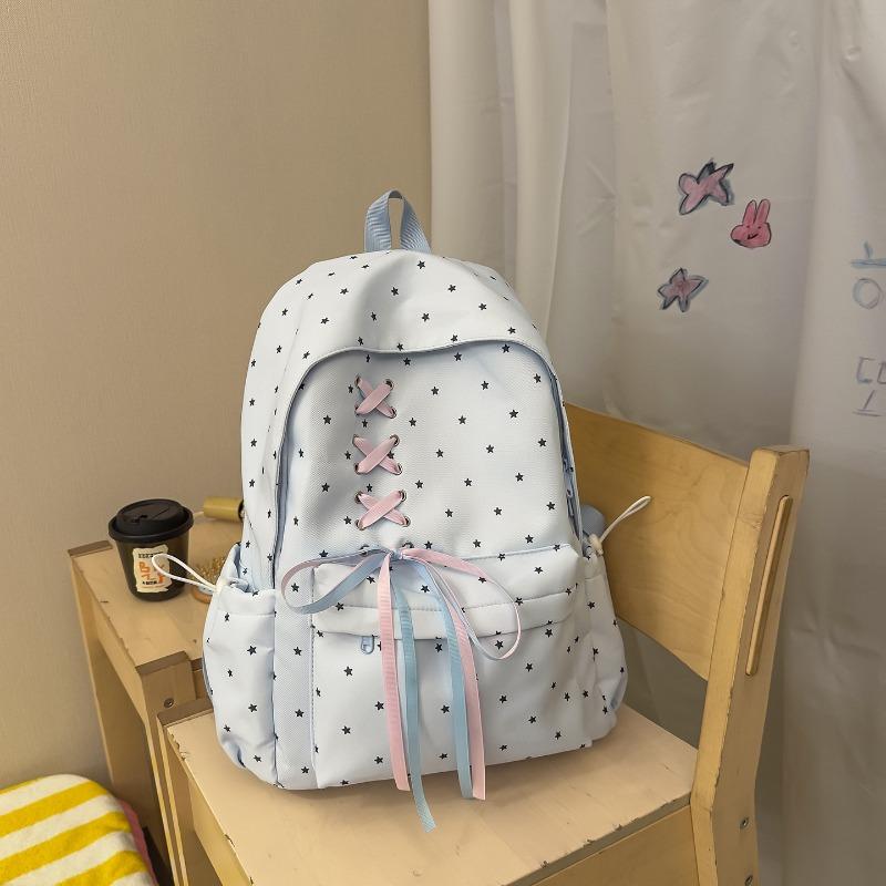 Atmosfera a cuore da ragazza zaino scuola ragazze medie design di nicchia pois nuovo zaino donne viaggio leggero