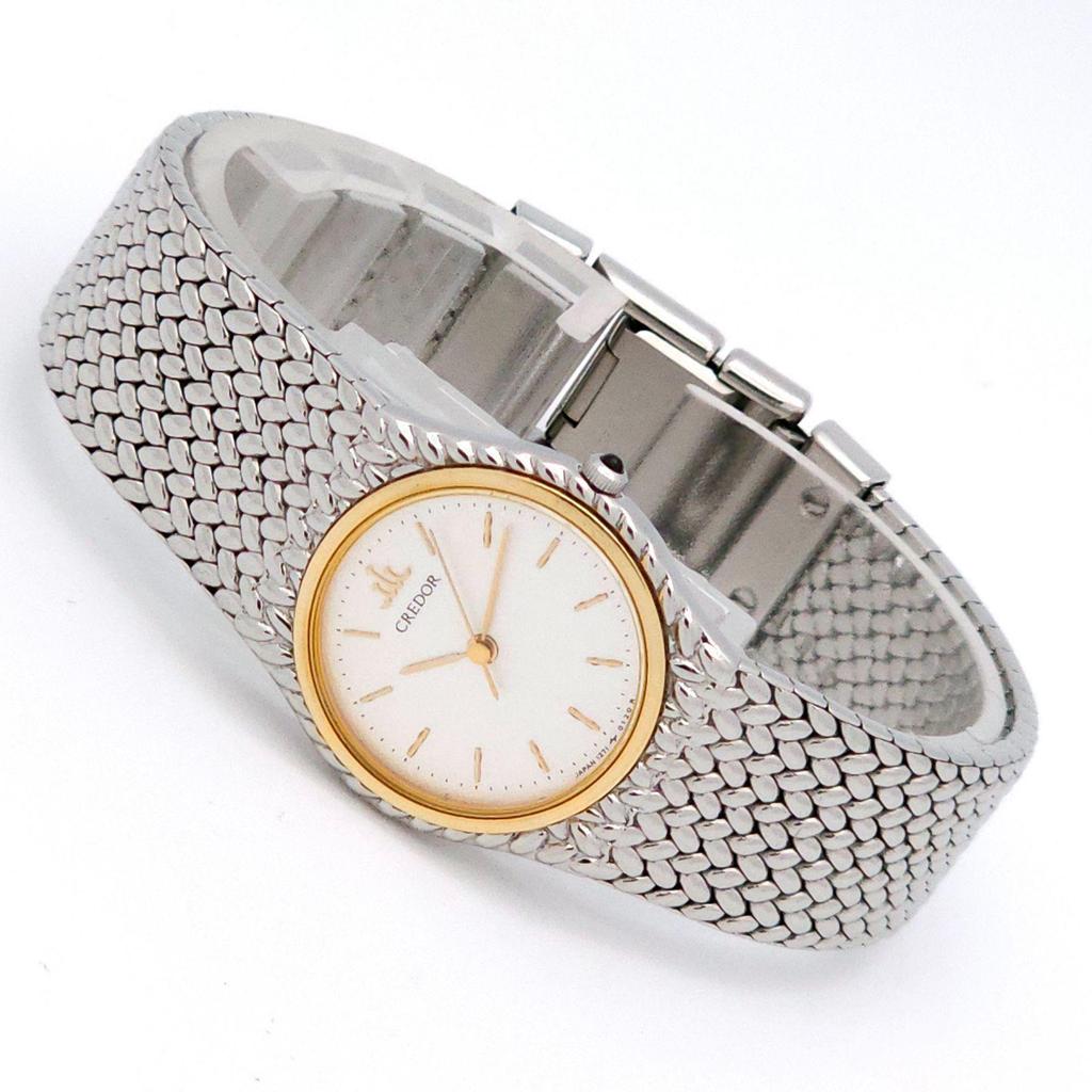 Used Good condition SEIKO Credor 1271-0060 QZ operation item 18KT bezel