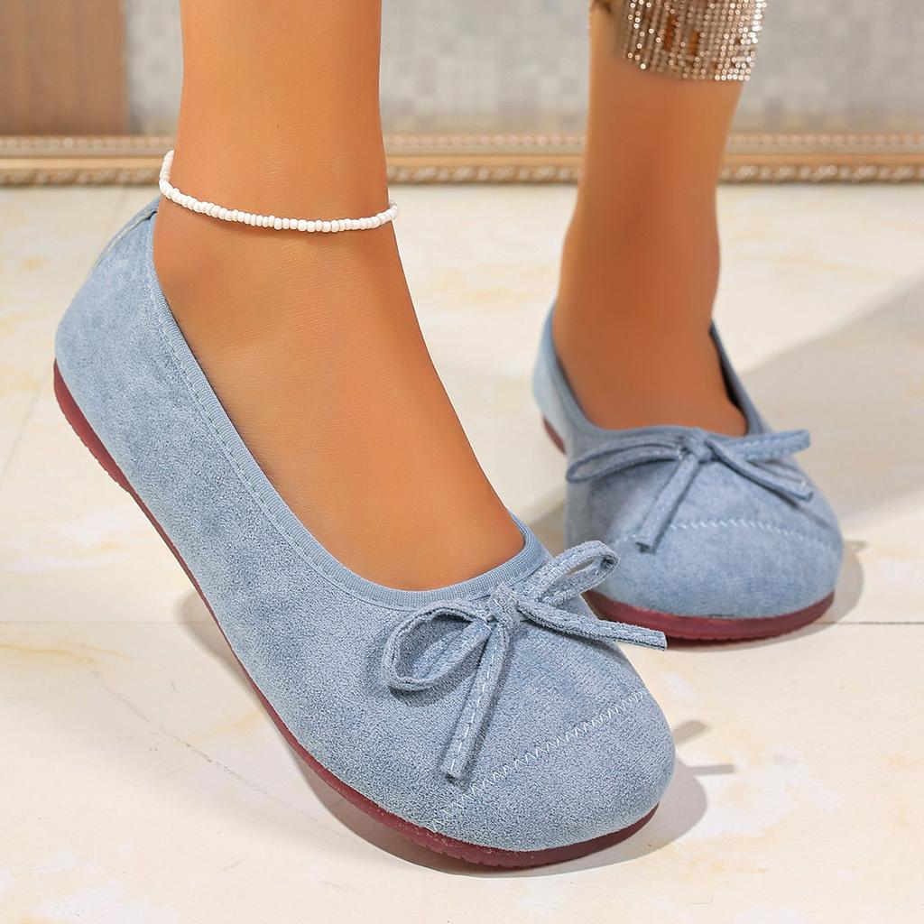 Large size retro single shoes women's 2025 spring new bow flat bottom shallow mouth gentle evening breeze one pedal ladyshoes
