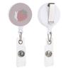 Miffy Cute Small Animal Hanging Name Tag Reel Strong Metal Wire Stretchable Reel Strap with Reel Clip for Employee ID Commuter Pass and Up To White