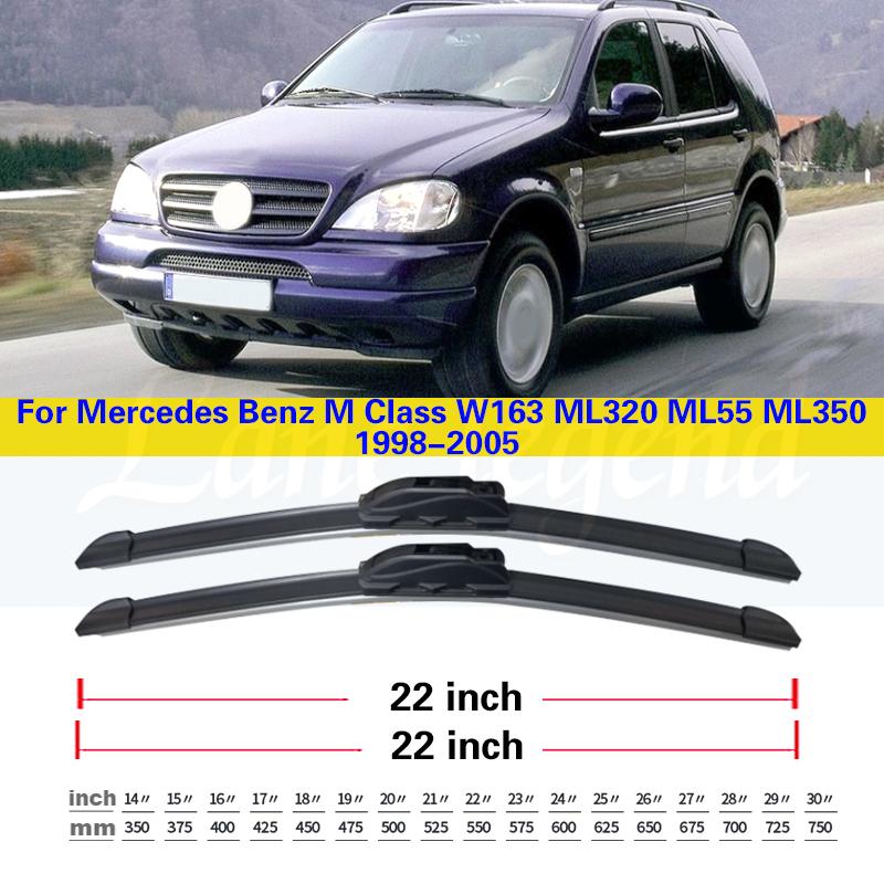 

Car Front Wiper Blades For Mercedes Benz M Class W163 1998 - 2005 ML320 ML55 ML350 Windscreen Windshield Car Accessories 22 +22 Front 2pcs