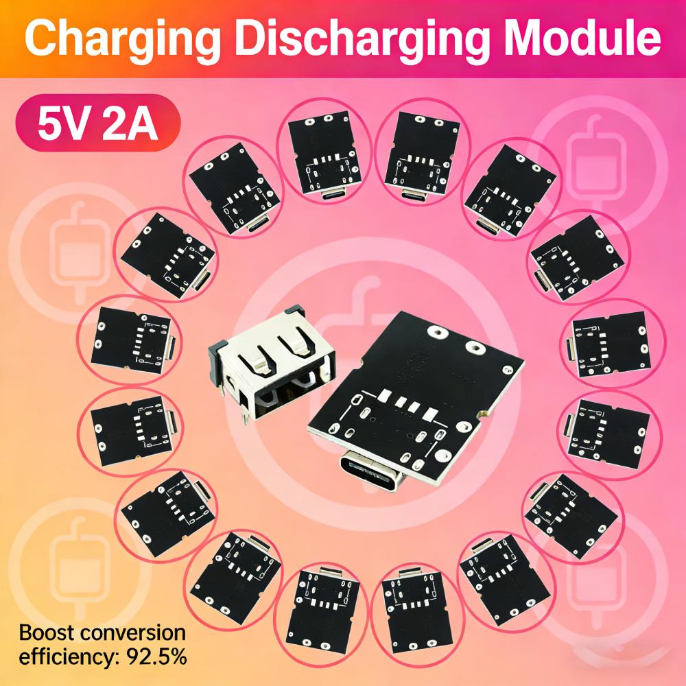 20pcs 5V 2A High Precision Charge Discharge Module Type-C Input 4.2V Lithium Battery 2.4A Charging Short Circuit Protection