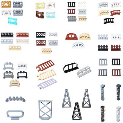 Fence City Accessories Building Block MOC Part Railing Stair Barrier Ladder Guard Bar Castle Garden Farm Military Assemble Brick