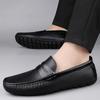 Fashionable Brand Men Handmade Leather Non-slip Casual Driving Flats Slip-on Shoes Comfy Gentleman Business Office Loafers Shoes