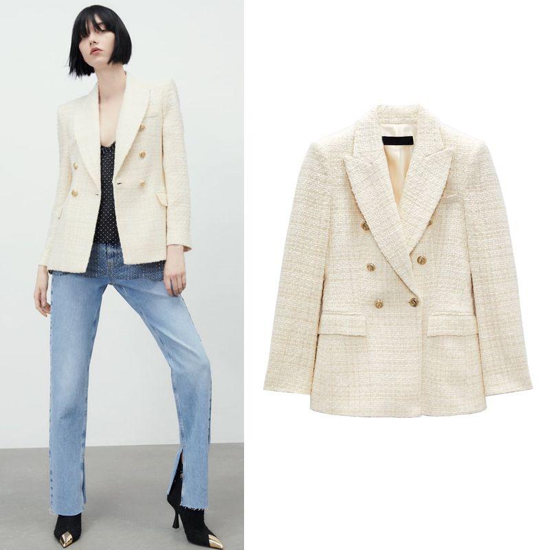 Classic Style Vintage Texture Double-Breasted Suit Jacket