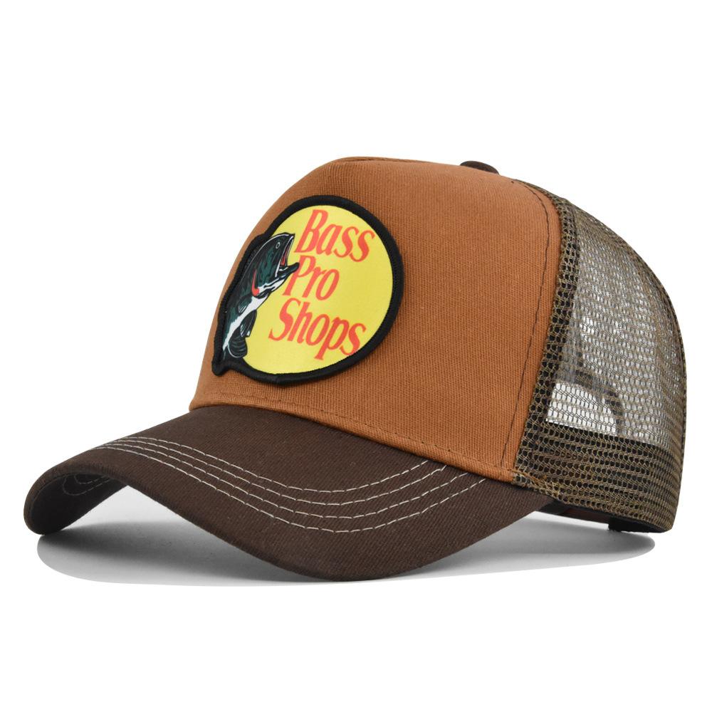 Embroidered Baseball Cap Bass Weaving Label Cap Mesh Cap Bent Brim Sun Hat Summer Hat Sun Hat