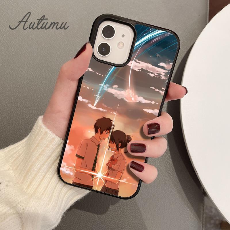 Dein Name Taki und Mitsuha Handyhülle für iPhone 11 12 13 14 Pro Max mini XR XS SE 2020 6S 7 8 Plus Samsung Galaxy S21 S22 Hülle