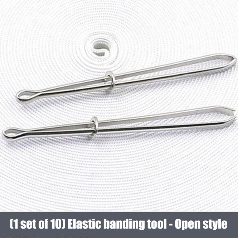 Pack of 10 Metal Elastics Band Threading Tool Sewing Craft Accessories