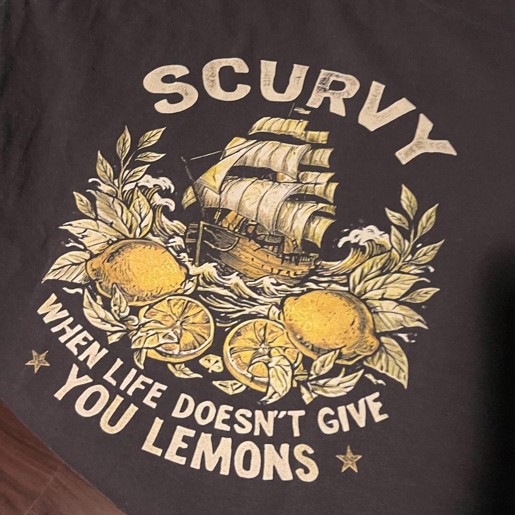 Scurvy Funny Shirt Nautical Lemon Tee, When Life Doesn't Give You Lemons, Pirate Ship Vintage Graphic, Sailing Gift for Him
