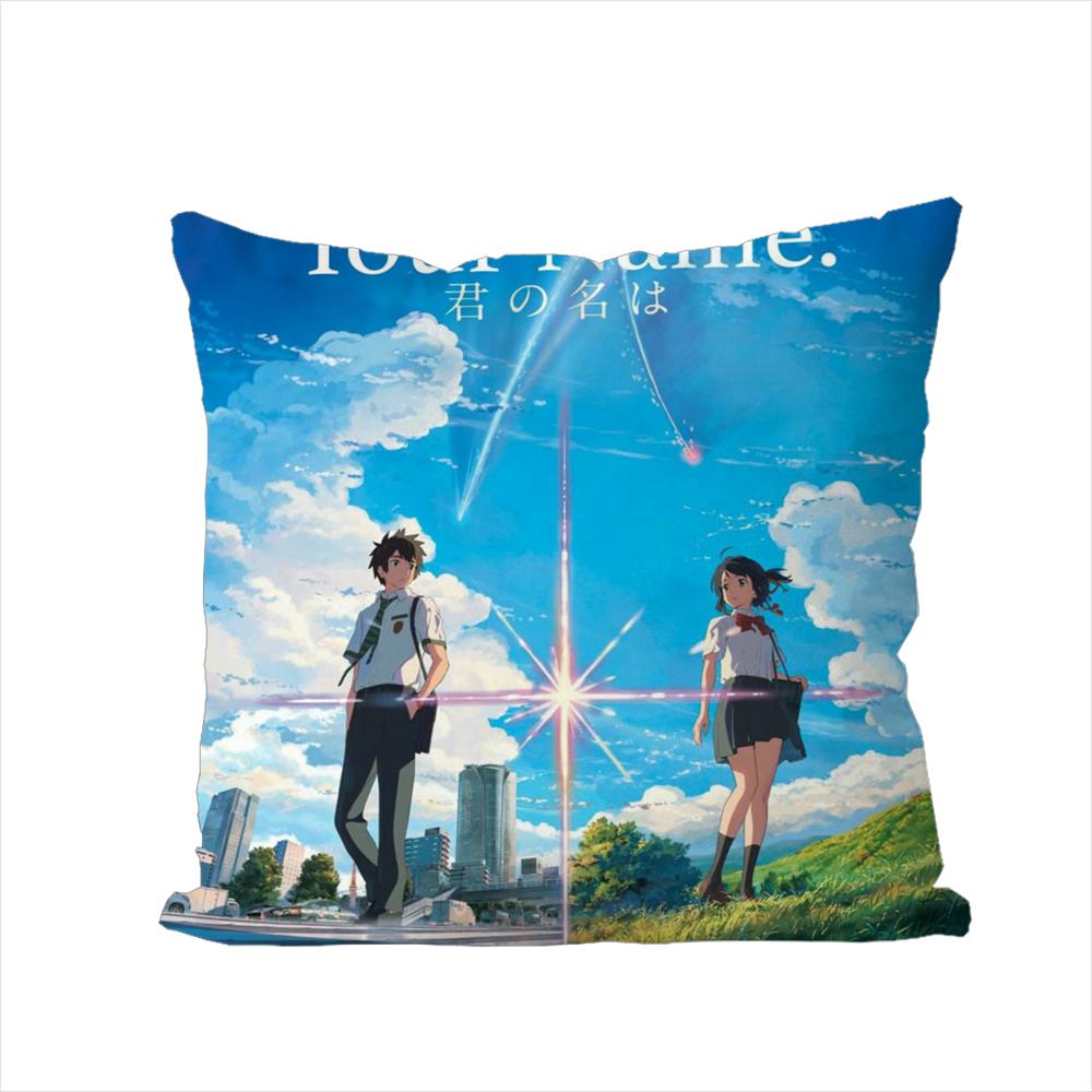 

Anime Your Name Pillow Case For Car Sofa Decorative Home Doublesided Print Plush Square Throw Pillow Cushion Cover 30x30cm