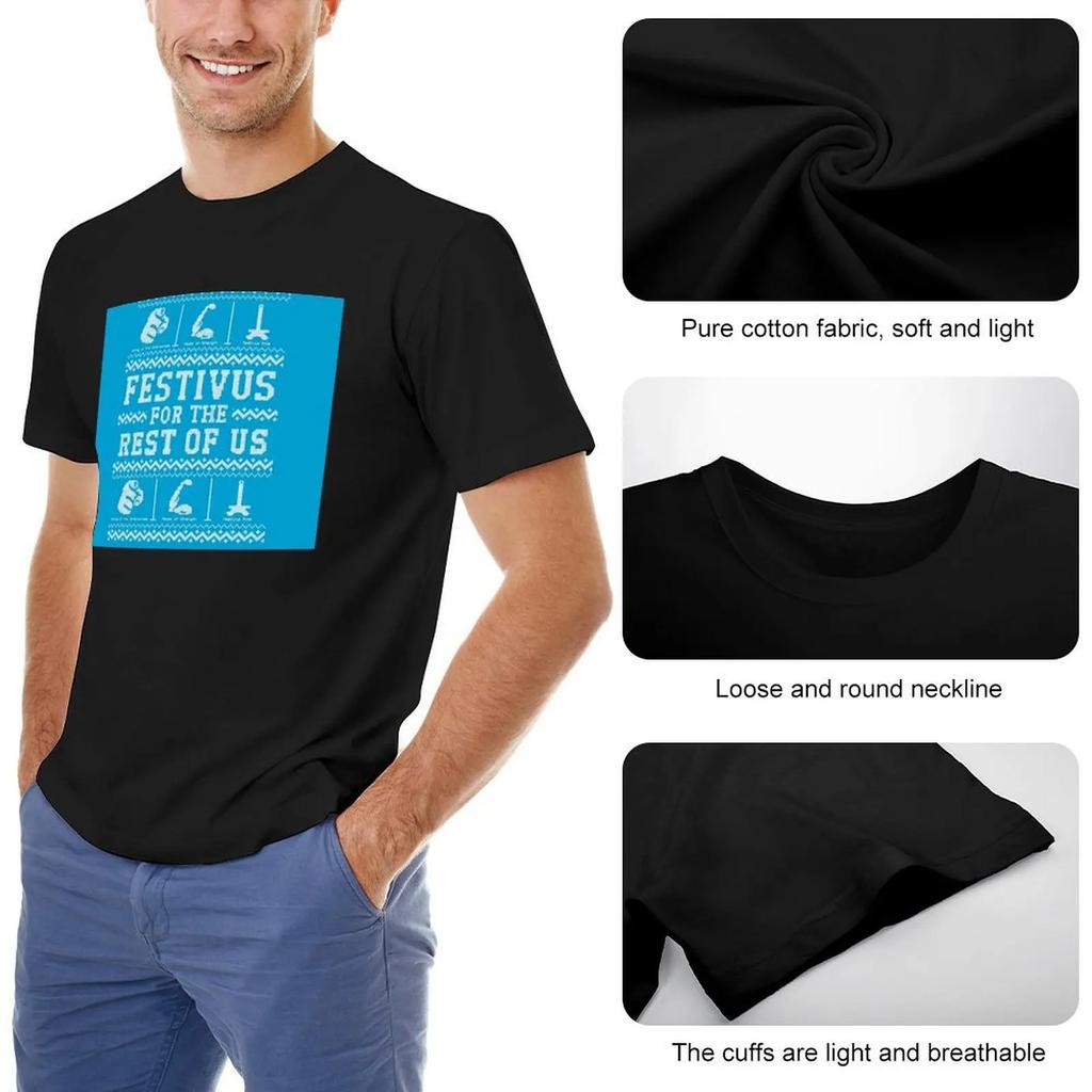 Festivus For The Rest Of Us In Blue T-Shirt Anime Figures Shirts Graphic Tees Boys Whites Aesthetic Clothing Men'S T Shirts