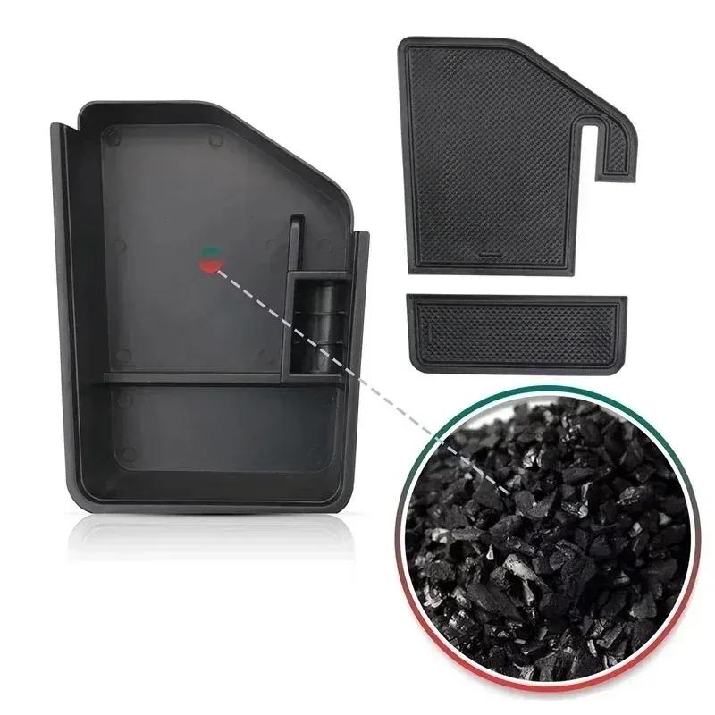 For Kia EV6 - ABS Black Car Armrest Box Tray Organizer Box Mobile Phone Storage Box Car Accessories LHD & RLD