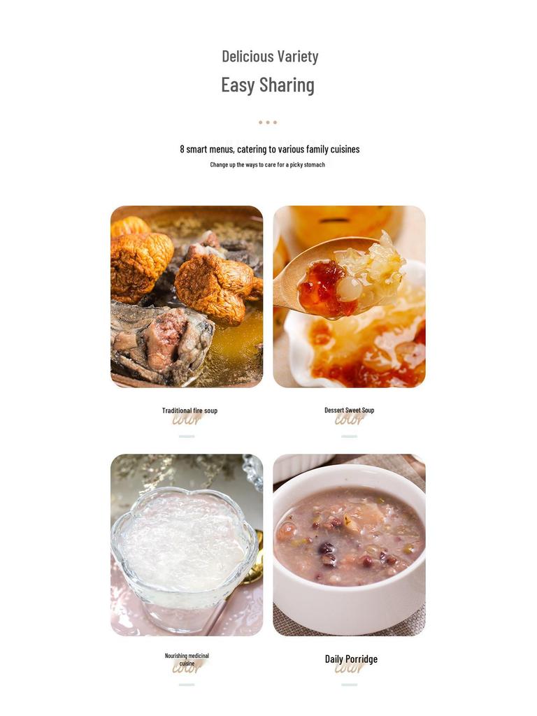 3L Multi-Function Electric Ceramic Stew Pot with Timer for Healthy Cooking