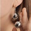 Retro Disco Ball Drop Earrings Women Boho Round Luxury Mirror Party Reflect Earrings Ball Dangle Jewelry Light Disco Earring