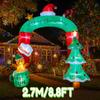 8.8FT/2.7M Inflatable Christmas Arch with Gingerbread Man Hot Coffee and Welcome, Glowing Outdoor Yard Decor