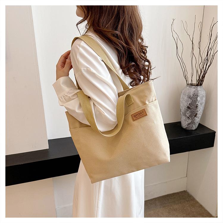 Women's bag, canvas bag, work bag, high-end computer tote bag, canvas bag, portable shoulder bag.