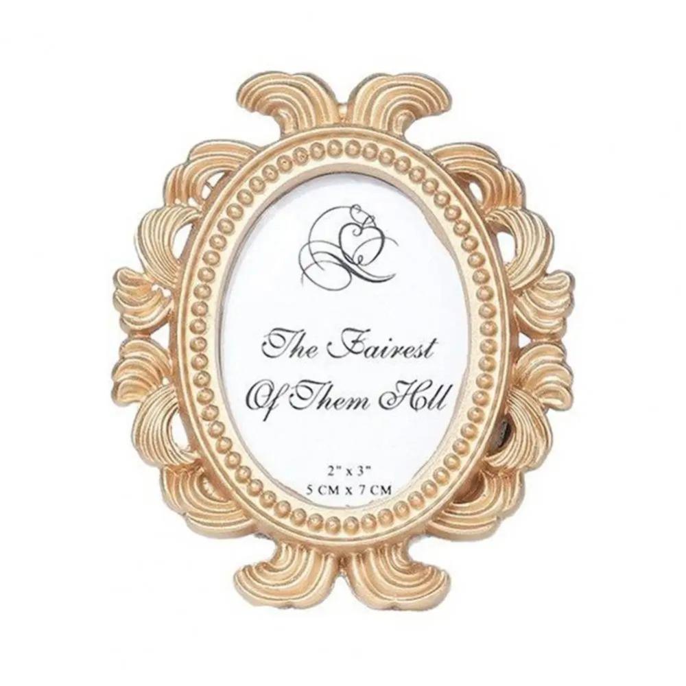 Oval Baroque Frame Resin Material Picture Holder Exquisite Oval Photo Frame  Party Layout
