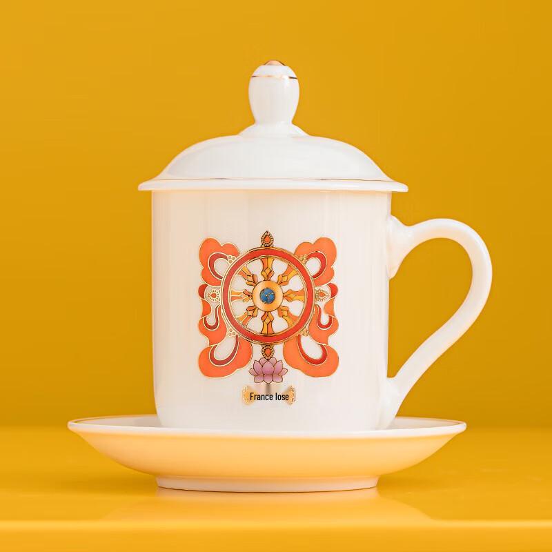 Auspicious Eight Treasures Dehua Ceramic Teacup Set