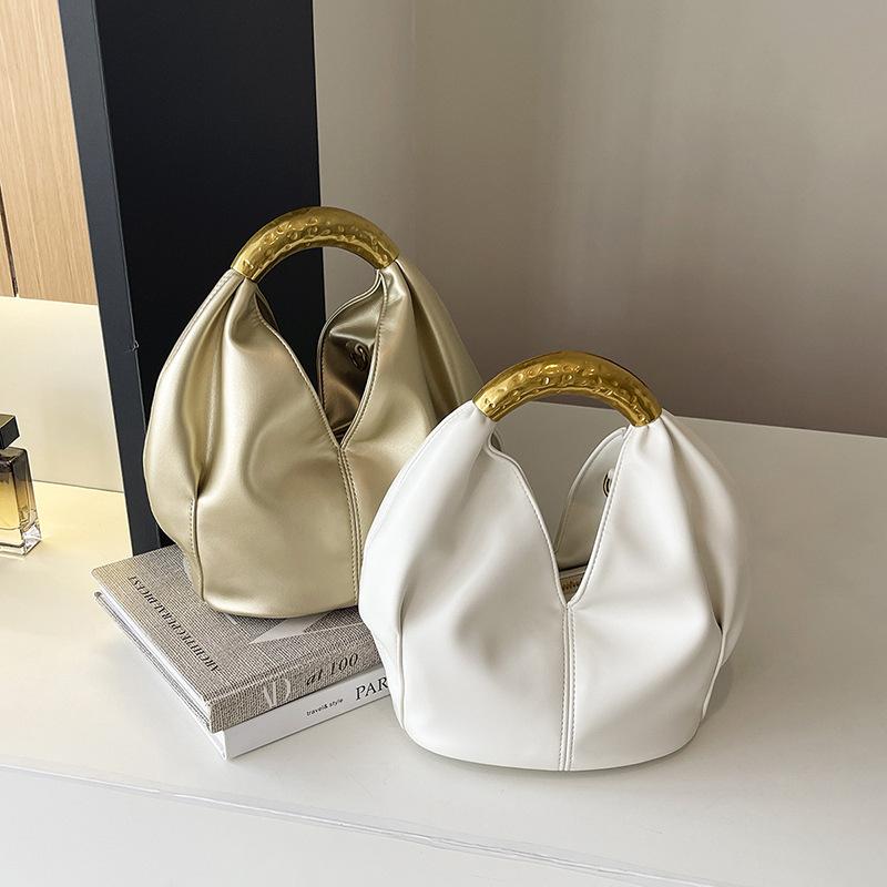 Hand-held Fashionable Pleated Bag, Niche and Simple Casual Shoulder Bag, Hand Strap Bag