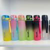Water bottle Macaron gradual change plastic water cup men and women high value sports kettle PC bounce matte cup