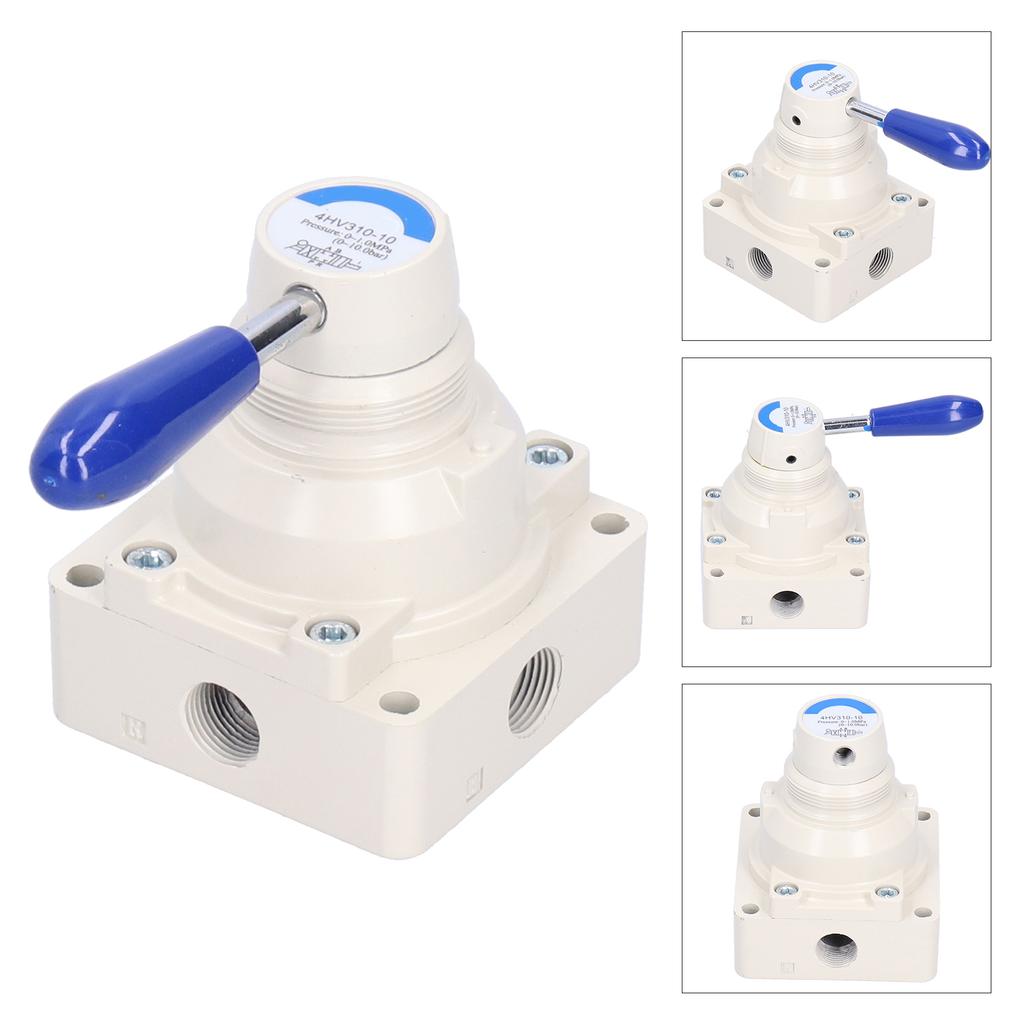 Luft Handventil Pneumatischer Drehhebel Durchflussregelung 3 Positionen 4 Wege Ausrüstung 4HV310‑10
