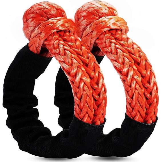 Soft Shackle 1/2" X 22 Inch (57,000LBS) Breaking Strength, Synthetic Road Recovery Rope For Sailing SUV ATV 4X4 Truck Jeep 2 Pack -Safer Than Metal