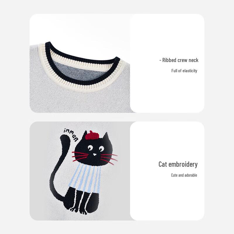 Xiaoyinman Girls' School Style Cat Knitted Vest