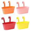 4 Pcs Iron Hanging Flower Pots Wall Planters with Detachable Hooks Drainage Holes Indoor Outdoor Hanging Planters