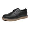 Spring Fashion Simple Large Size Men's Dress Shoes Pointed Height Increasing Men Brogue Formal Business Leather Lace Up Oxford