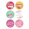 6 Sheets Round Mothers Day Stickers Self Adhesive Festival Stickers Dessert Cake Baking Sealing Sticker Gift Tag Sticker