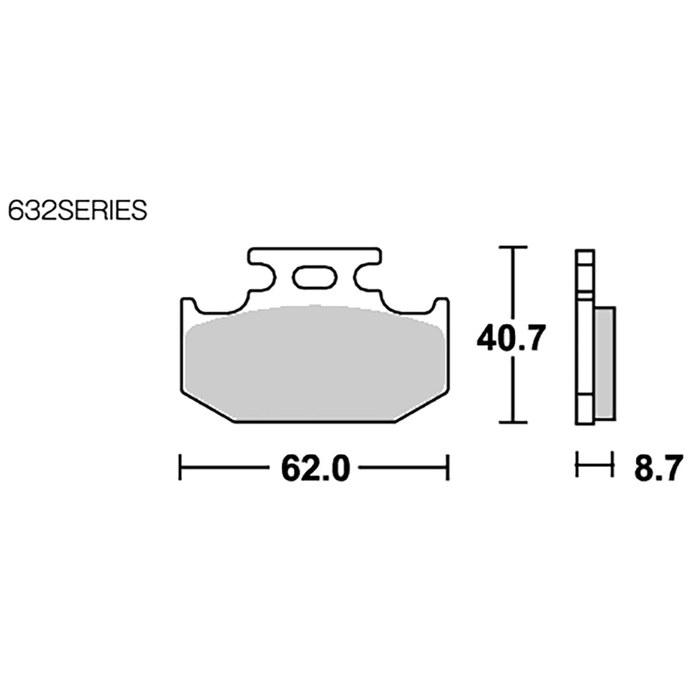 KITACO SBS Brake Pads Off-Road 632SI Sinter Metal Serow225/250 Tricker Juber250 KLX650 777-0632070