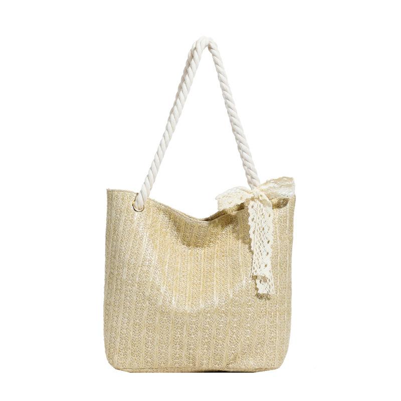 Trendy Straw Bag Women's 2025 New Handbag Casual with Holiday Beach Bag Women's Shoulder Oblique Span Bag