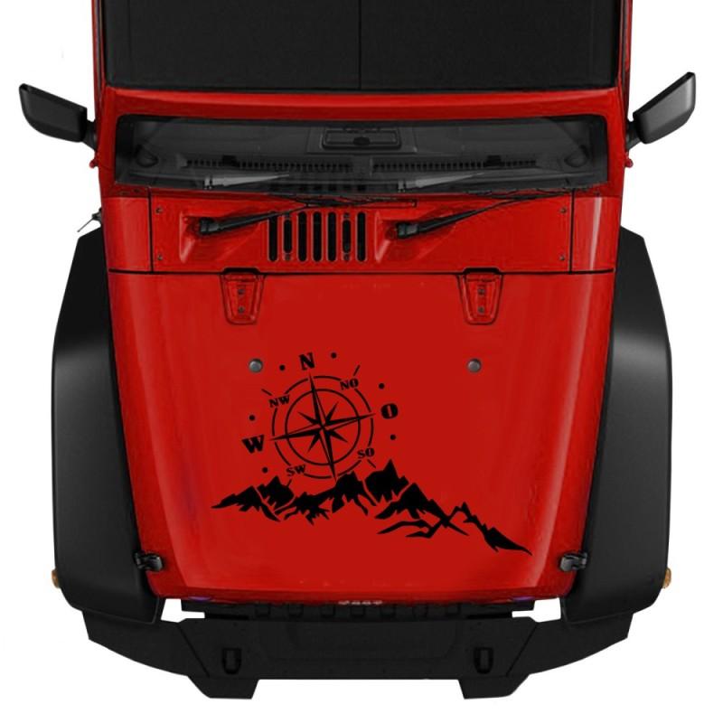 1pc Vinyl Car Stickers and Decals Mountains Compass Navigation Graphic Sticker Vehicle hood Car Body