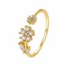 Adjustable S925 Sterling Silver Flower Zircon Ring for Women – Elegant, High-End Design