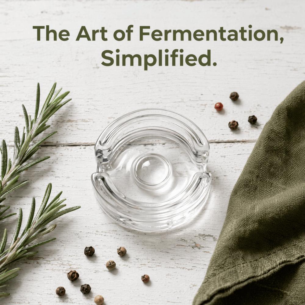 Fermentuotas stiklinis svorinis dangtelis su rankena Laikymo indų dangteliai Sūrio fermentacija