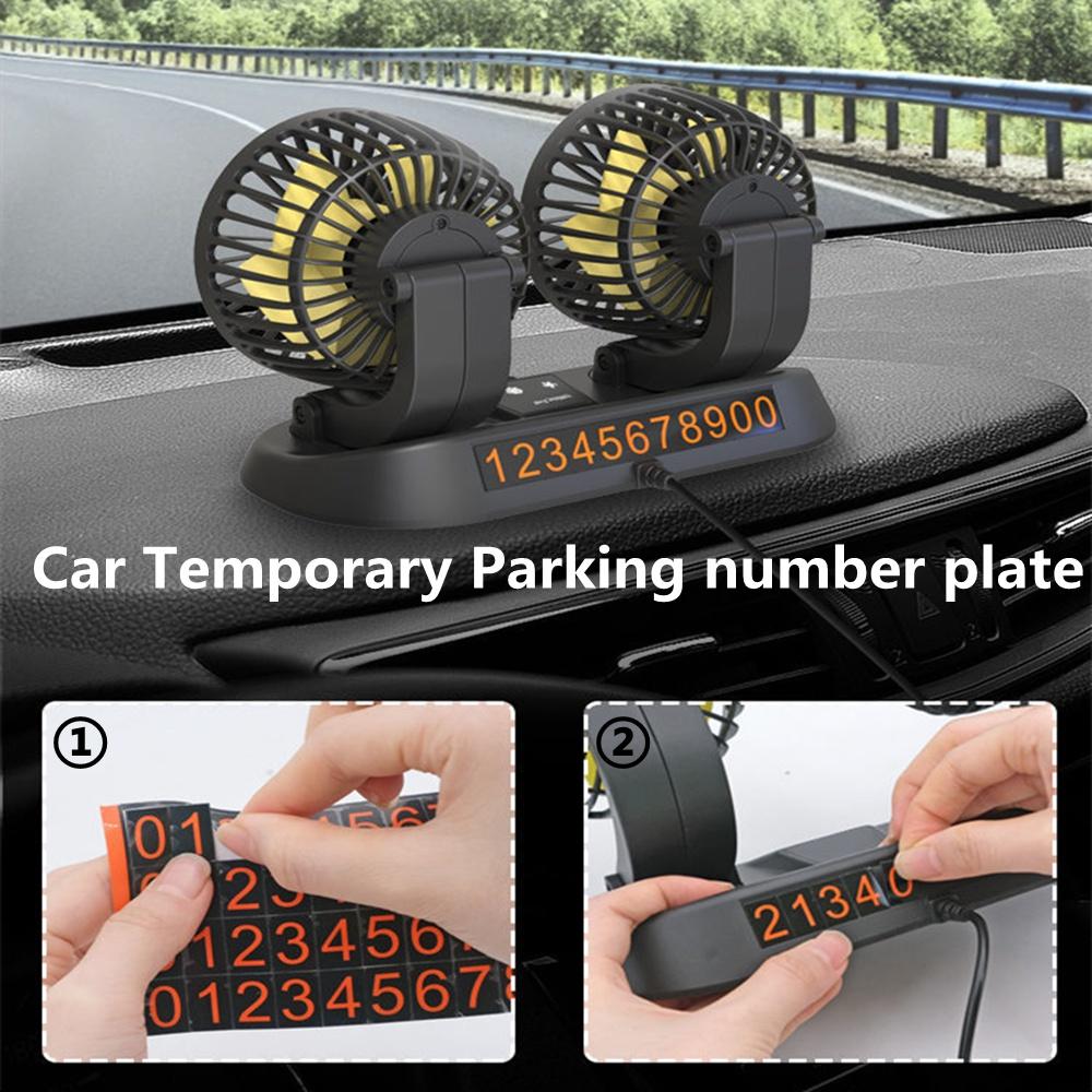 Ventilador elétrico para carro 12V 24V com controle de duas velocidades e resfriamento de ar automático 360 graus ajustável