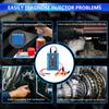 Kit d'outils de test et de nettoyage universels pour injecteurs de carburant avec 8 modes d'impulsion, double canal 4 fils (pour 2 injecteurs), Adaptateurs 8 Tailles,