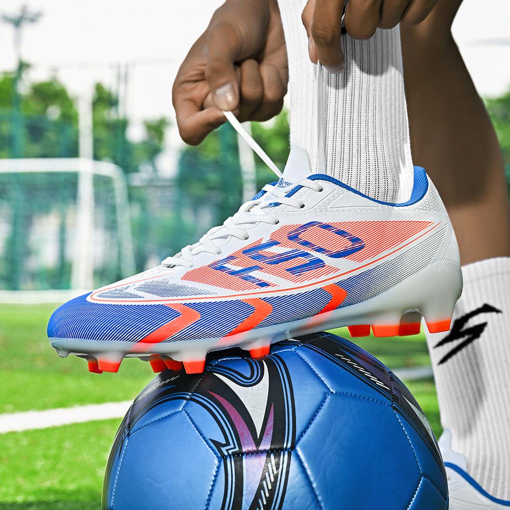 Neue Herren-Fußballschuhe Training Jungen Outdoor-Sport Fußballstiefel Erwachsene Lange Stollen Rutschfeste Stollen Atmungsaktiv Spiel Komfortabel