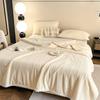 Soft Knitting Velvet Throw Blanket Lightweight Warm Thick Plush Blanket Bedspread All Season Solid Color Plaid for Sofa Bedroom