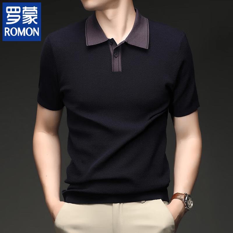 ROMON Men s Summer Business Casual Short Sleeve Polo Shirt 3XL