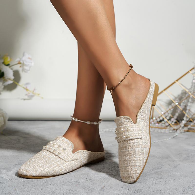 Casual Mules for Women 2024 Summer Plus Size Female Shoes Closed Toe Flat Women's Slippers Outdoor Light Slip On Ladies Shoes