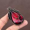 Natural Red Labradorite Gemstone Handmade Copper Wire Wrap Pendant 2.64" I2k31