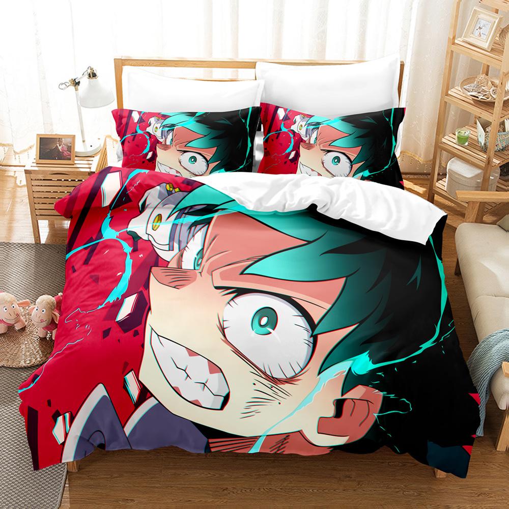Japan Anime My Hero Academia 3D Printed Bedding Set Cartoon Duvet Covers Pillowcases Comforter Bedding Set Bedclothes Bed Linen