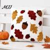 Skin Friendly Throw Pillow Shells Maple Leaf Cushion Cover, Fall Acorn Decorative Sofa Cover 18x18 Inches Farmhouse Case for Autumn Home Decor Covers