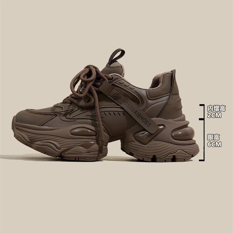 

Dad shoes leather inner height increase women s shoes spring new versatile thick sole lightweight casual sports shoes women 39